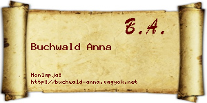 Buchwald Anna névjegykártya