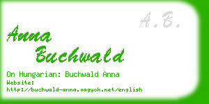 anna buchwald business card